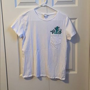 Cactus pocket white tee